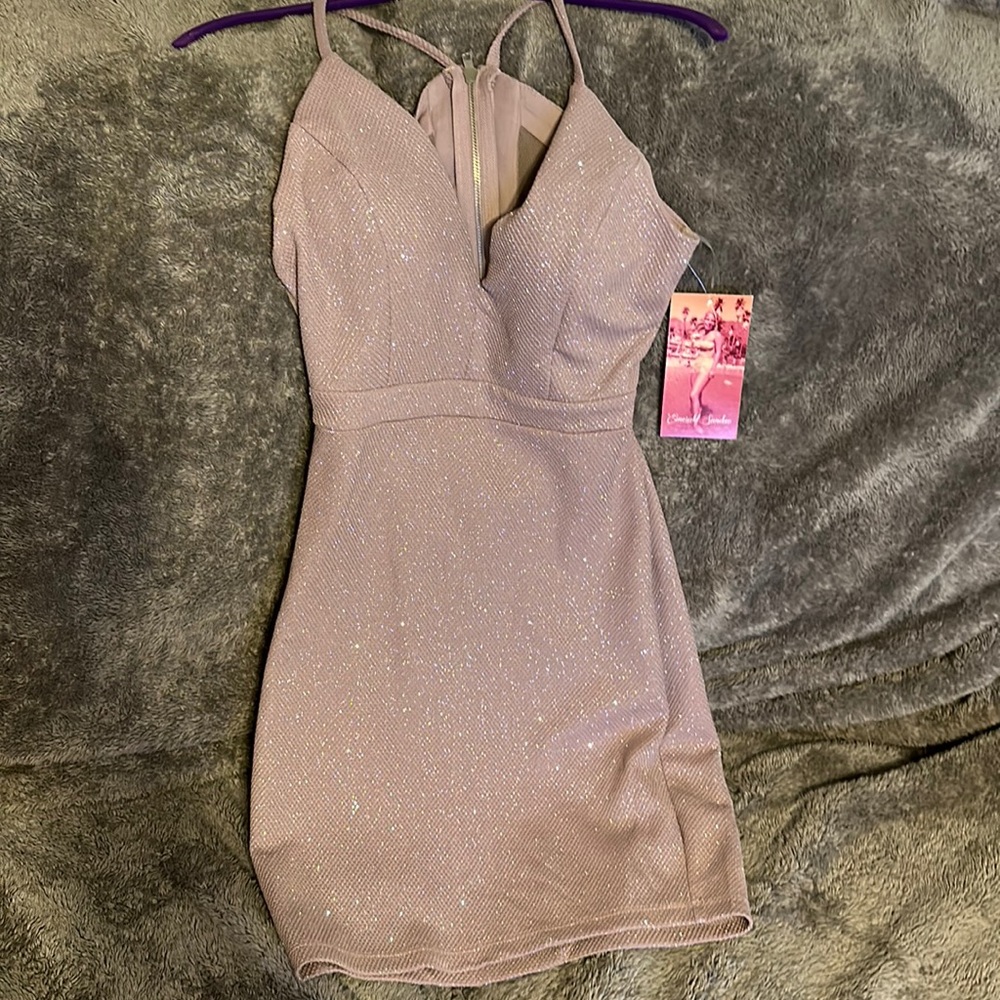 Brand new short lavender dress with sparkles